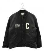 CAPTAINS HELMキャプテンズヘルム）の古着「C MELTON LETTER JACKET」｜ブラック