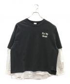 Stand Aloneスタンドアローン）の古着「LAYERED SHIRT Tシャツ」｜ホワイト×ブラック