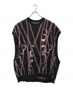 LAD MUSICIANラッドミュージシャン）の古着「HIGH GAUGE WJQ KNIT CHAIN VEST」｜ブラック