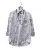 MM6 Maison Margielaエムエムシックス メゾンマルジェラ）の古着「Cotton Stripe Shirt」｜ブルー