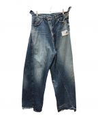 Maison MIHARA YASUHIROメゾン ミハラ ヤスヒロ）の古着「SLIDED PIECE DENIM PANTS」｜ブルー