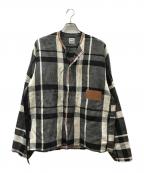 SUNSEAサンシー）の古着「27th／Bangladesh Linen Check w／耳 Blouson」｜ブラック