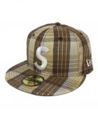 SUPREME×New Eraシュプリーム×ニューエラ）の古着「Metalic Plaid S Logo New Era　23SS」｜イエロー