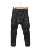 RICK OWENSリックオウエンス）の古着「MASTODON CARGO JOG PANTS　RU21S6396-LS　21SS モンスターコープ」｜ブラック