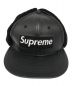 SUPREME（シュプリーム）の古着「Leather Earflap Box Logo New Era」｜ブラック