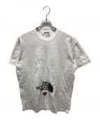 PLAY COMME des GARCONS×THE NORTH FACEプレイ コムデギャルソン×ザ ノース フェイス）の古着「ロゴプリントTシャツ　AE-T202」｜ホワイト