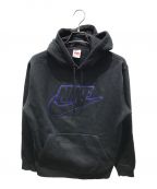 NIKE×SUPREMEナイキ×シュプリーム）の古着「Leather Applique Hooded Sweatshirt　CK6225-010」｜ブラック