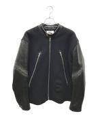 MM6 Maison Margielaエムエムシックス メゾンマルジェラ）の古着「ハの字 5-ZIP LEATHER JACKET　S62AN0079　22AW イタリア製」｜ブラック