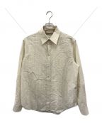 GUCCIグッチ）の古着「Washed Striped long-sleeve Shirt」｜ベージュ