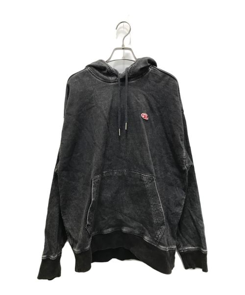 DIESEL（ディーゼル）DIESEL (ディーゼル) d-um-rib track denim hoodie ブラック サイズ:Sの古着・服飾アイテム