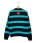 PACCBET (ラスベート) WOOL MOGUTIN SWEATER KNIT ブルー×ブラック サイズ:SIZE XL：9000円