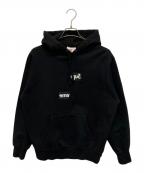 SUPREME×COMME des GARCONSシュプリーム×コムデギャルソン）の古着「Split Box Logo Hooded Sweatshirt」｜ブラック