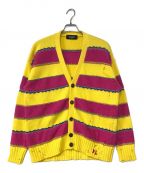 DSQUARED2ディースクエアード）の古着「striped V-neck cardigan」｜イエロー