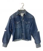 doubletダブレット）の古着「CUT OFF OVERSIZED DENIM SHIRT」｜ブルー