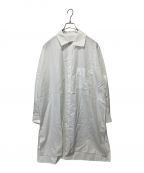 Y'sワイズ）の古着「BROAD FLAP COLLAR BIG SHIRT」｜ホワイト