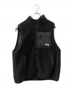 stussyステューシー）の古着「SHERPA REVERSIBLE VEST」｜ブラック