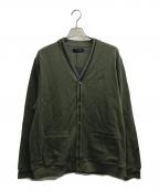 FRED PERRYフレッドペリー）の古着「Tipped Pique Texture Cardigan」｜グリーン