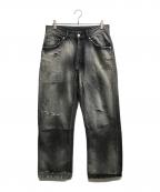 ANCELLMアンセルム）の古着「P/DAMAGE DENIM STRAIGHT 5P PANTS」｜グレー