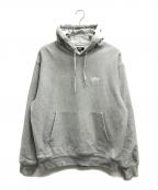 stussyステューシー）の古着「STOCK LOGO HOODIE」｜グレー