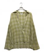 ANCELLMアンセルム）の古着「OMBRE CHECK PULLOVER SHIRT」｜グリーン