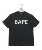 BAPE BY A BATHING APEベイプバイアベイシングエイプ）の古着「BAPEロゴプリントTシャツ」｜ブラック