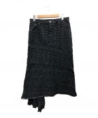 MARC JACOBSマーク ジェイコブス）の古着「The Monogram ミディアムスカート　Monogram Denim Skirt」｜ブラック