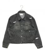 soerteソエルテ）の古着「Distressed cut-off denim jacket」｜グレー