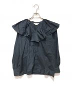 FORFORMOフォルフォルモ）の古着「RUFFLE COLLAR BLOUSE」｜ネイビー