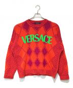 VERSACEヴェルサーチ）の古着「ロゴニット」｜レッド