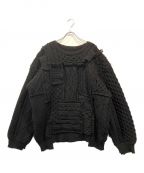 steinシュタイン）の古着「OVERSIZED INTERLACED CABLE KNIT」｜ブラック