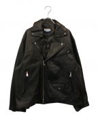 MAISON SPECIALメゾンスペシャル）の古着「Sheep Leather Prime-Over Double Rider Jacket」｜ブラック