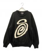 stussyステューシー）の古着「Curly S Sweate」｜ブラック