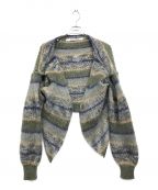 PERVERZEパーバーズ）の古着「Stripe Mohair Wide Cardigan」｜グレー