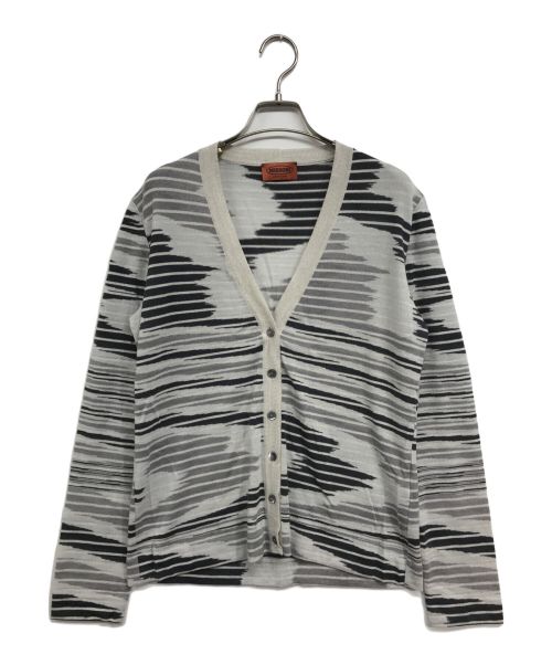 missoni（ミッソーニ）MISSONI (ミッソーニ) ボーダーカーディガン グレー サイズ:12の古着・服飾アイテム