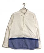 SOPHNET.ソフネット）の古着「SOPHNET.　　HEM PANELED REGULAR COLLAR SHIRT  SOPH-210017」｜ホワイト×ブルー