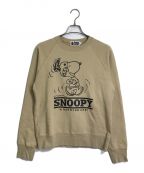 A BATHING APE×SNOOPYアベイシングエイプ×スヌーピー）の古着「プリントスウェット」｜ベージュ