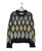 SUGARHILLシュガーヒル）の古着「MOHAIR PYHCH KNIT」｜ブラック×イエロー