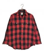 MADISON BLUE×Pilgrim Surf+Supply×WOOLRICHマディソンブルー×ピルグリム サーフサプライ×ウールリッチ）の古着「Buffalo Plaid Hampton Shirts  バッファロープラッズハンプトンシャツ　長袖シャツ　チェックシャツ」｜レッド