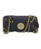 DIESELディーゼル）の古着「Archive chain shoulder bag  アルシーヴ　チェーン　ショルダーバッグ　クラッチバッグ　2WAYバッグ　Y2K」｜ブラック