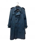 LITHIUM HOMMEリチウムオム・ファム）の古着「JACQUARD DETACHABLE LINER RAGLAN LONG TRENCH COAT」｜ネイビー