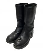 RAF SIMONSラフシモンズ）の古着「Leather Boot High Sole Asymmetric Rings」｜ブラック