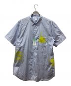 COMME des GARCONS SHIRTコムデギャルソンシャツ）の古着「半袖ペイントシャツ」｜ブルー×ホワイト