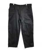 WILDSIDE YOHJI YAMAMOTOワイルドサイド ヨウジ ヤマモト）の古着「Cotton Chino Asymmetry Pocket Drawstring Pants」｜ブラック