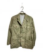 Engineered Garmentsエンジニアド ガーメンツ）の古着「Cardigan Jacket -Leaf Print Cotton Poplin」｜カーキ