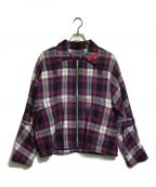 PHINGERINフィンガリン）の古着「ZIP RUN JACKET PLAID」｜パープル