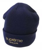 SUPREMEシュプリーム）の古着「Metallic Classic Logo Beanie」｜ネイビー