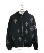 unknownアンノーン）の古着「Rhinestone Cross Zip Hoodie」｜ブラック