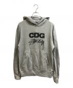 CDG×stussyシーディージー×ステューシー）の古着「HOODED SWEATSHIRT」｜グレー