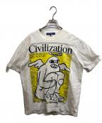 COMME des GARCONS JUNYA WATANABE MANコム デ ギャルソン ジュンヤ ワタナベ マン）の古着「綿度詰天竺CivilizationプリントTシャツ」｜ホワイト