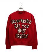 DSQUARED2ディースクエアード）の古着「LOGO クルーネックプルオーバーニット」｜レッド